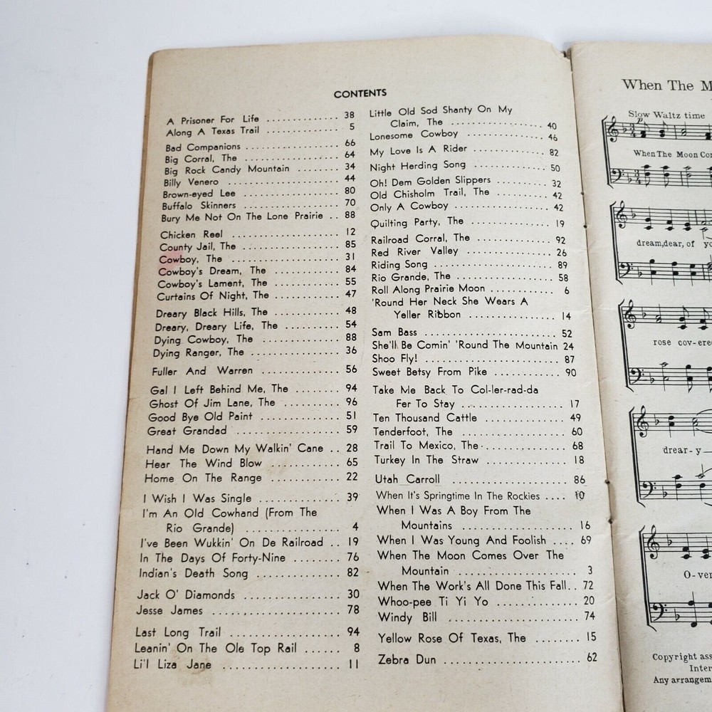 Vintage 1936 Sheet Music Book American Cowboy Songs 70 Folk Western Songs - Picture 4 of 6